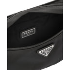 Prada Marsupio Black Nylon Saffiano Trim Triangle Logo Belt Bag 2VL132