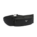 Prada Marsupio Black Nylon Saffiano Trim Triangle Logo Belt Bag 2VL132