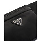 Prada Marsupio Black Nylon Saffiano Trim Triangle Logo Belt Bag 2VL132