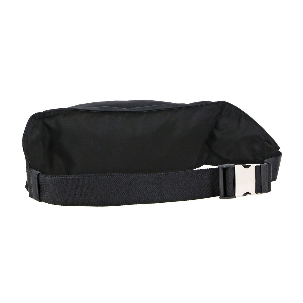 Prada Marsupio Black Nylon Saffiano Trim Triangle Logo Belt Bag 2VL132