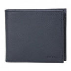Prada Men's Baltico Blue Saffiano Leather Logo Billfold Bifold Wallet 2MO738