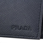 Prada Men's Baltico Blue Saffiano Leather Logo Billfold Bifold Wallet 2MO738