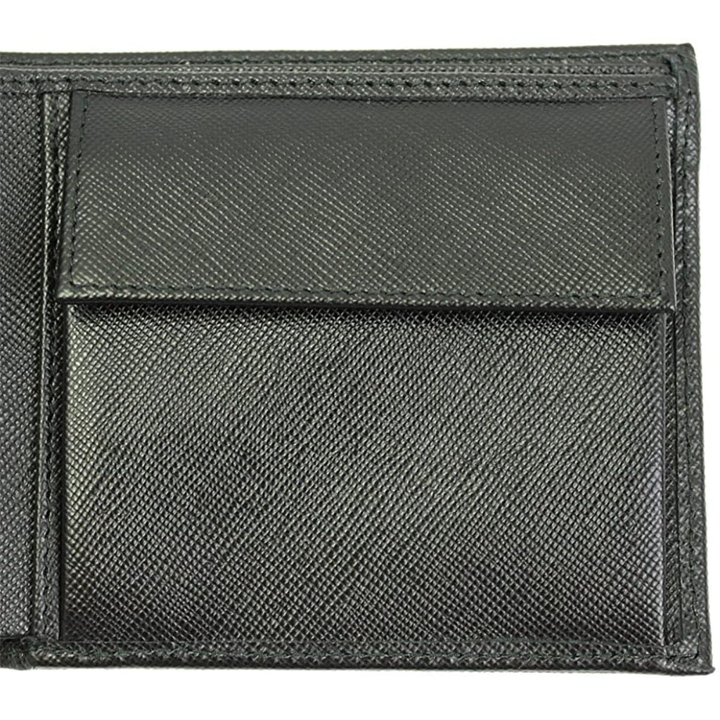 Prada Men's Black Saffiano Leather Logo Billfold Bifold Wallet 2MO738