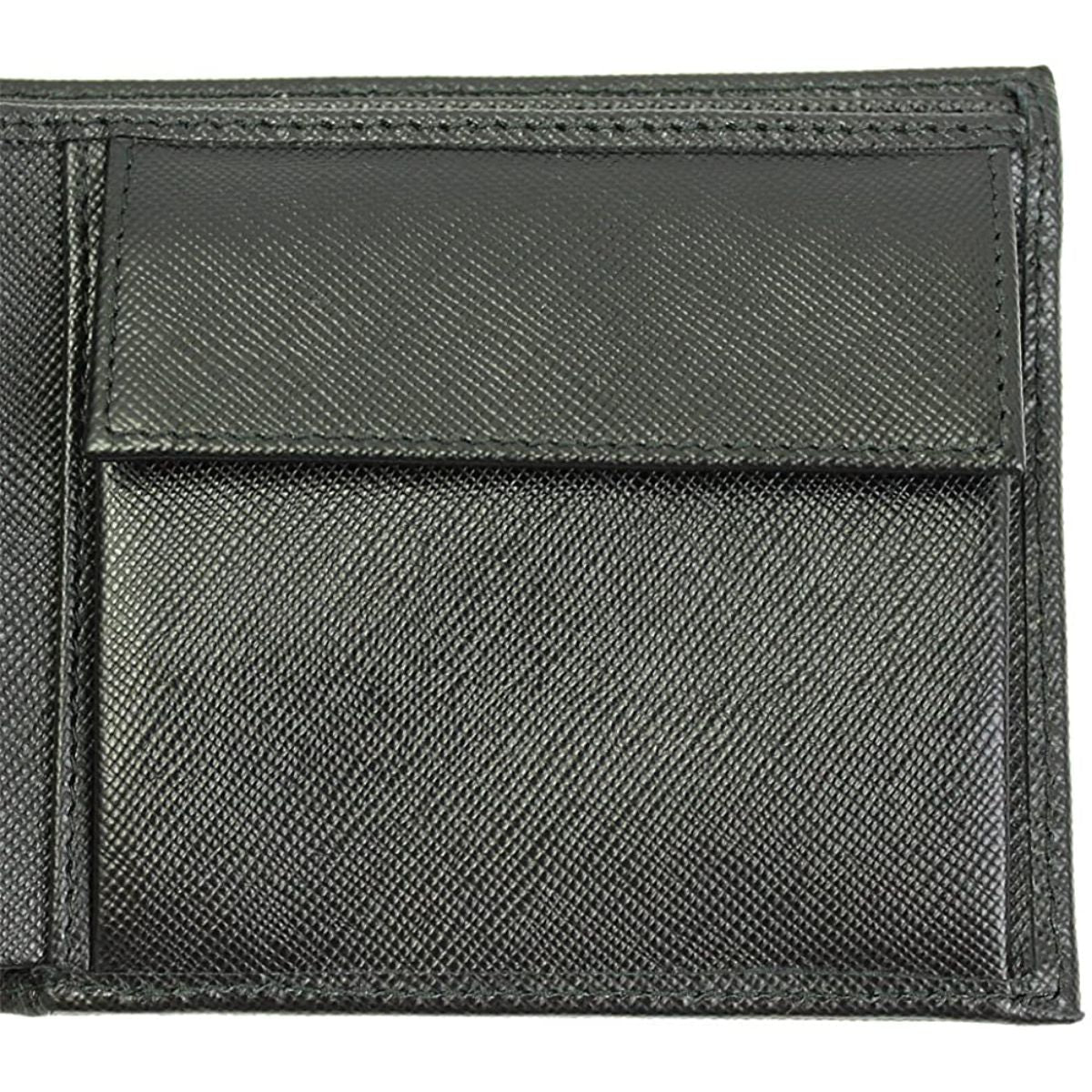 Prada Men's Black Saffiano Leather Logo Billfold Bifold Wallet 2MO738