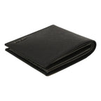 Prada Nero Black Grey Saffiano Cuir Leather Billfold Wallet 2M0513