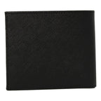 Prada Nero Black Grey Saffiano Cuir Leather Billfold Wallet 2M0513