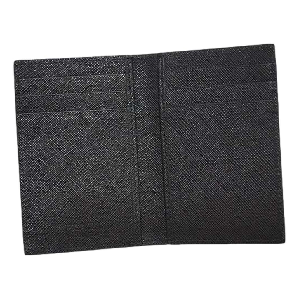 Prada Men's Saffiano Leather Vertical Card Black Holder 2MC101
