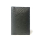 Prada Men's Saffiano Leather Vertical Card Black Holder 2MC101