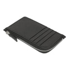 Prada Men's Vitello Micro Grain Black Leather Zipper Card Case Wallet 2MC021
