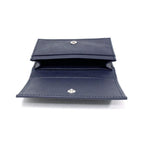 Prada Mens Saffiano Flap Card Holder Wallet Baltico Blue 2MC122