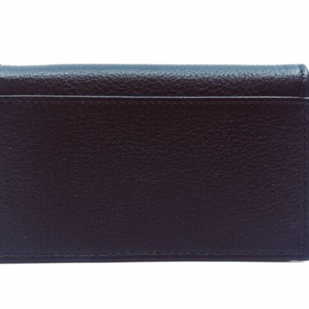 Prada Mens Saffiano Flap Card Holder Wallet Black 2MC122