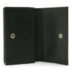 Prada Mens Saffiano Flap Card Holder Wallet Black 2MC122