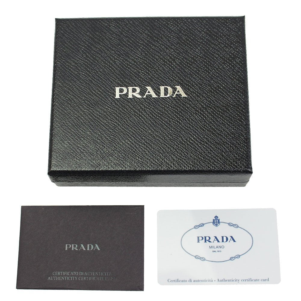 Prada Navy Black Bicolor Saffiano Leather Logo Bifold Wallet 2MO738
