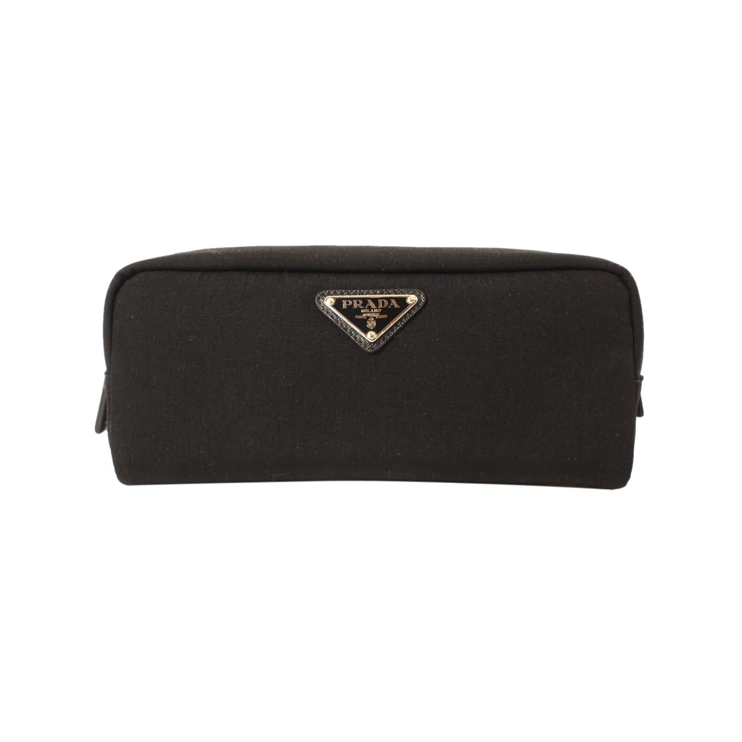 Prada Necessaire Black Cordura Fabric Cosmetic Toiletry Bag 2NA001