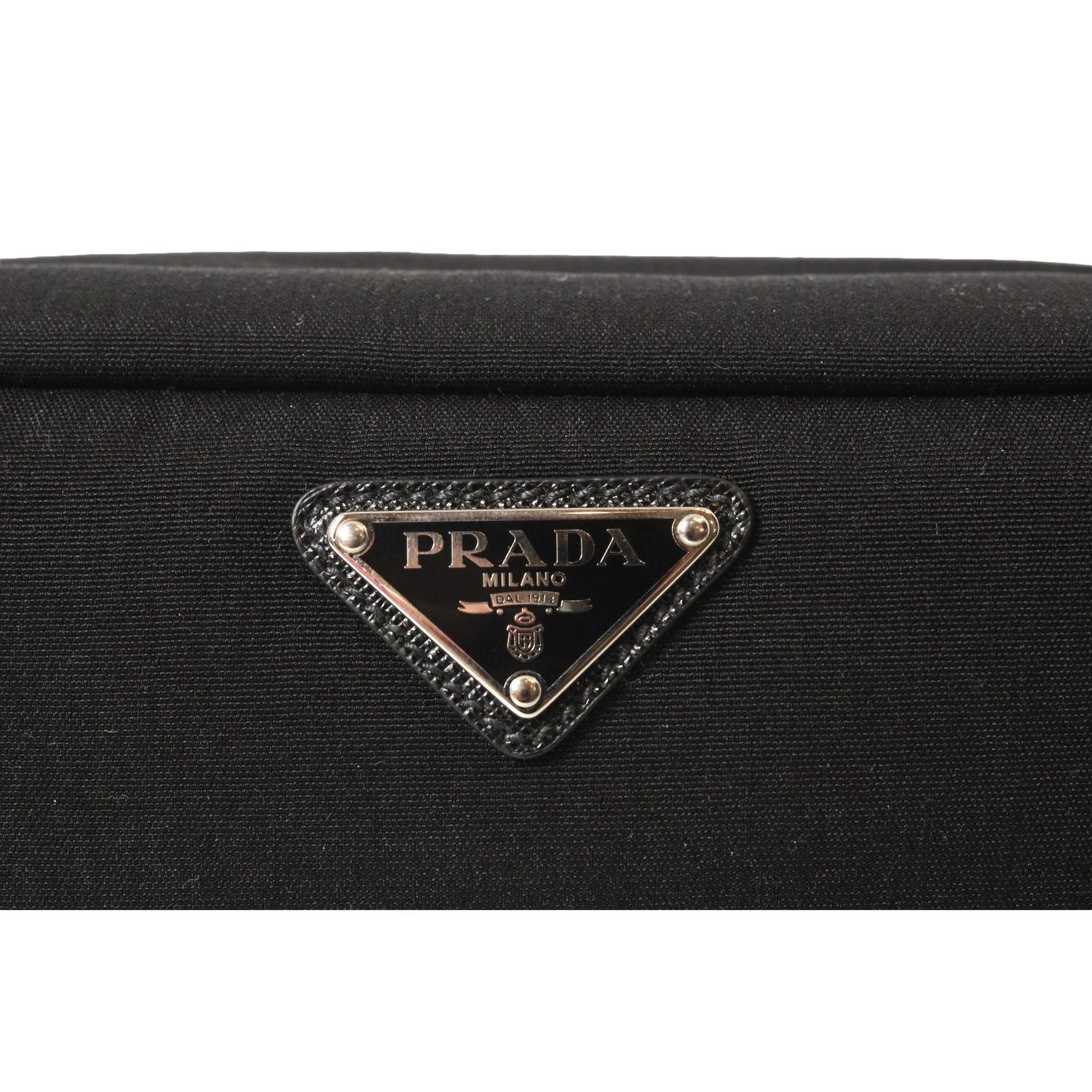 Prada Necessaire Black Cordura Fabric Cosmetic Toiletry Bag 2NA001