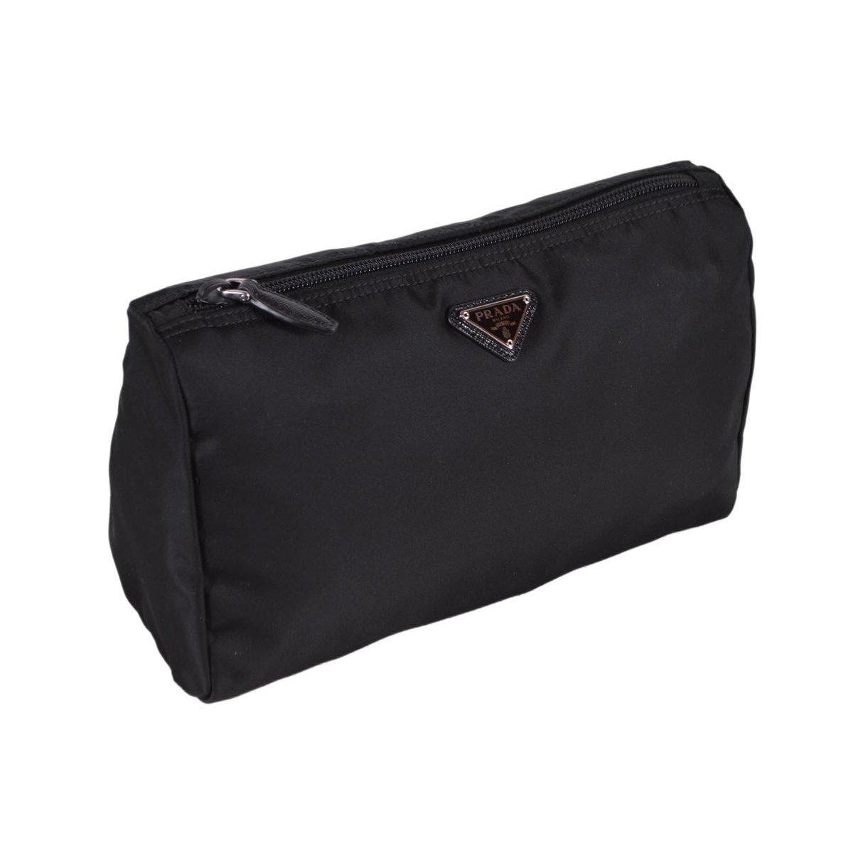 Prada Necessaire Black Tessuto Nylon Small Toiletry Case 1NA011