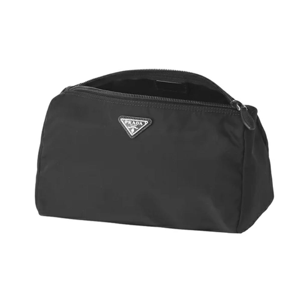 Prada Necessaire Black Tessuto Nylon Small Toiletry Case 1NA011