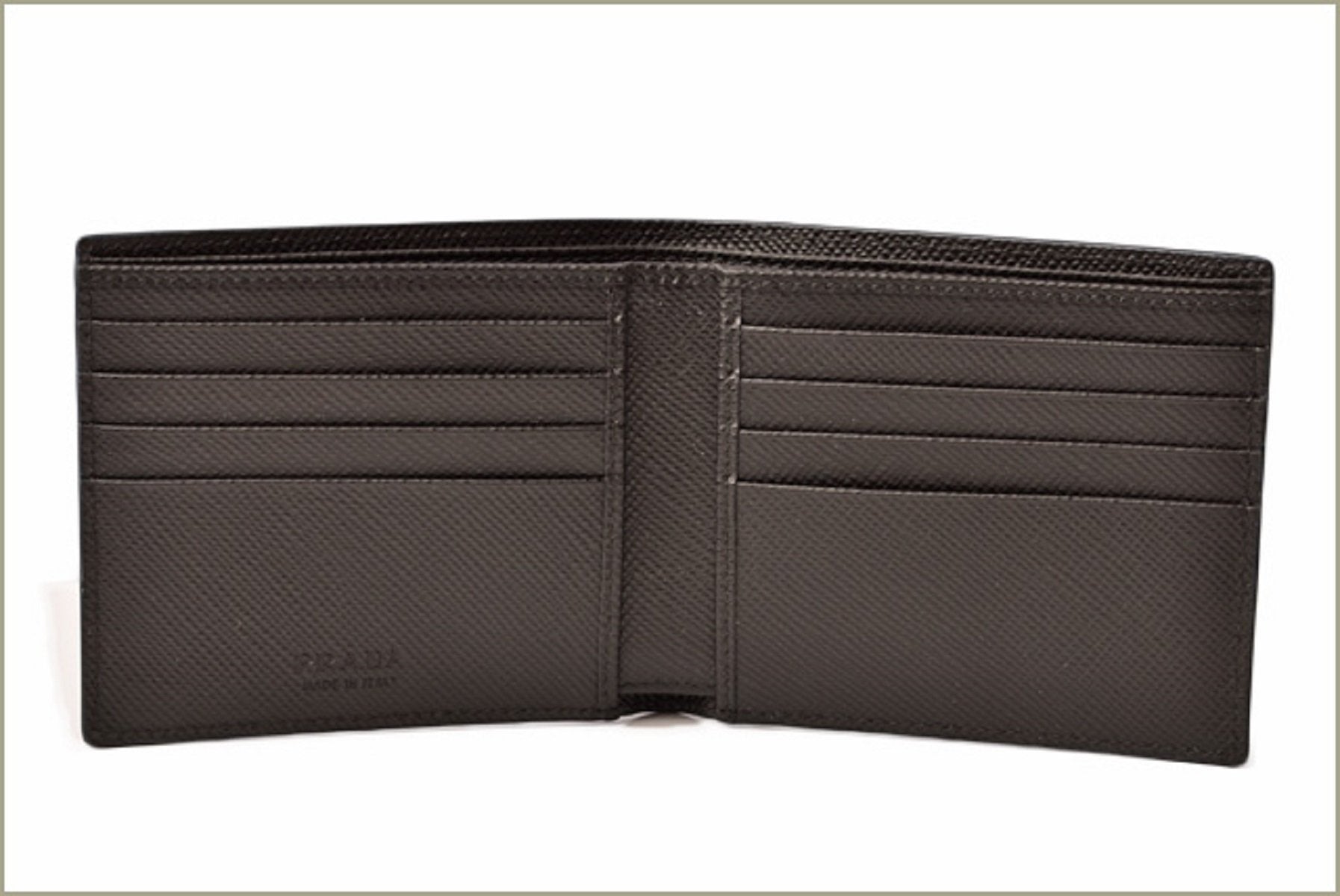 Prada Nero Black Saffiano Cuir Leather Billfold Bifold Wallet 2MO513