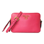 Prada Peonia Pink Vitello Phenix Leather Double Zip Crossbody 1BH079