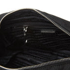 Prada Black Tessuto Nylon Quilted Triangle Logo Cross Body Bag 1BH910