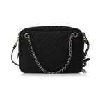 Prada Black Tessuto Nylon Quilted Triangle Logo Cross Body Bag 1BH910