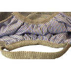 Prada Rete Metallic Silver Woven Mesh Striped Lining Tote Bag 1BC039