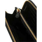 Prada Black Saffiano Leather Zip Around Wallet 1ML506