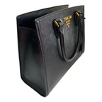 Prada Saffiano Lux Black Medium Satchel Handbag 1BA227