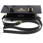 Prada Saffiano Lux Black Medium Satchel Handbag 1BA227