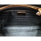Prada Tessuto Nylon Saffiano Leather Black Satchel Bag 1BB013