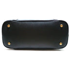 Prada Tessuto Nylon Saffiano Leather Black Satchel Bag 1BB013