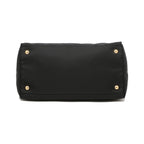 Prada Tessuto Nylon Saffiano Leather Trim Black Medium Satchel 1BA278