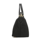 Prada Tessuto Nylon Saffiano Leather Trim Black Medium Satchel 1BA278