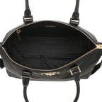 Prada Tessuto Nylon Saffiano Leather Trim Black Medium Satchel 1BA278