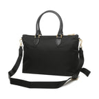 Prada Tessuto Nylon Saffiano Leather Trim Black Medium Satchel 1BA278