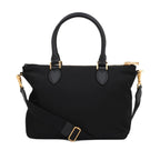 Prada Tessuto Nylon Saffiano Leather Trim Black Small Satchel 1BA275