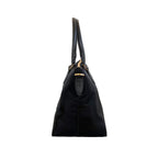 Prada Tessuto Nylon Saffiano Leather Trim Black Small Satchel 1BA275