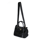 Prada Black Tessuto Nylon Soft Calf Leather Trim Cross Body Bag 1BA172