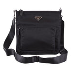 Prada Tessuto Nylon Sport Black Messenger Crossbody Bag 1BH716