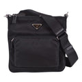 Prada Tessuto Nylon Sport Black Messenger Crossbody Bag 1BH716