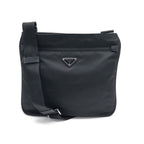 Prada Tessuto Saffiano Black Messenger Bag Cross Body 2VH563