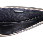 Prada Thunder Frankenstein Black Leather Studded Wristlet Bag 2NH005