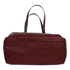 Prada Vela Bordeaux Red Tessuto Nylon Saffiano Leather Trim Tote Bag 1BG052