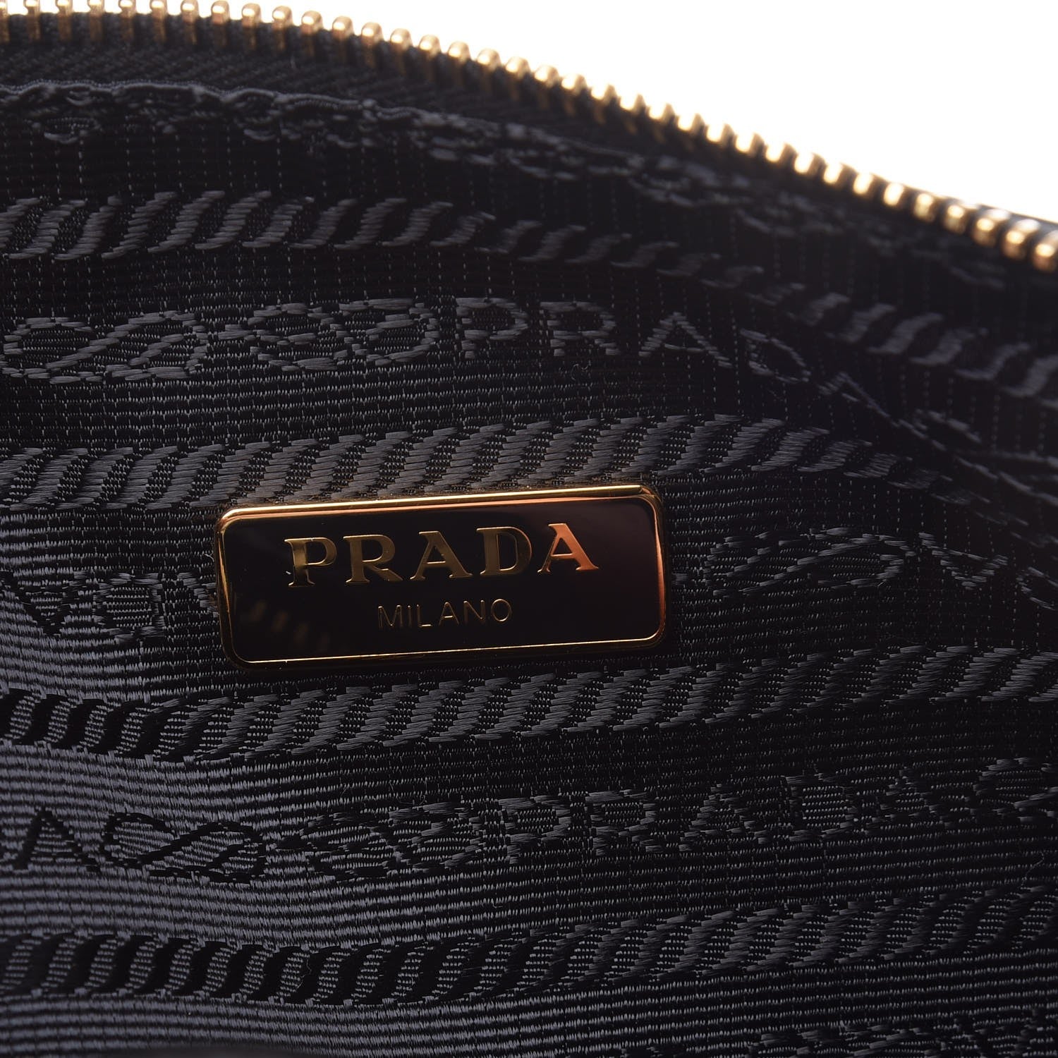Prada Vitello Daino Black Leather Cosmetic Pouch 1ND004