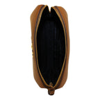 Prada Vitello Daino Cannella Brown Leather Cosmetic Pouch 1ND004