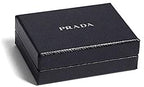 Prada Black Navy Vitello Micro Grain Mens Vertical Card Holder 2MC035