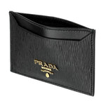 Prada Vitello Move Black Leather Card Holder Wallet 1MC208