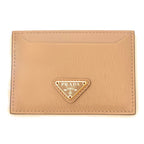 Prada Vitello Move Cipria Beige Leather Triangle Logo Card Wallet 1MC208
