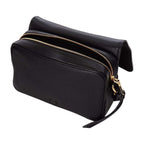 Prada Vitello Phenix Black Leather Flap Crossbody Bag 1BD163
