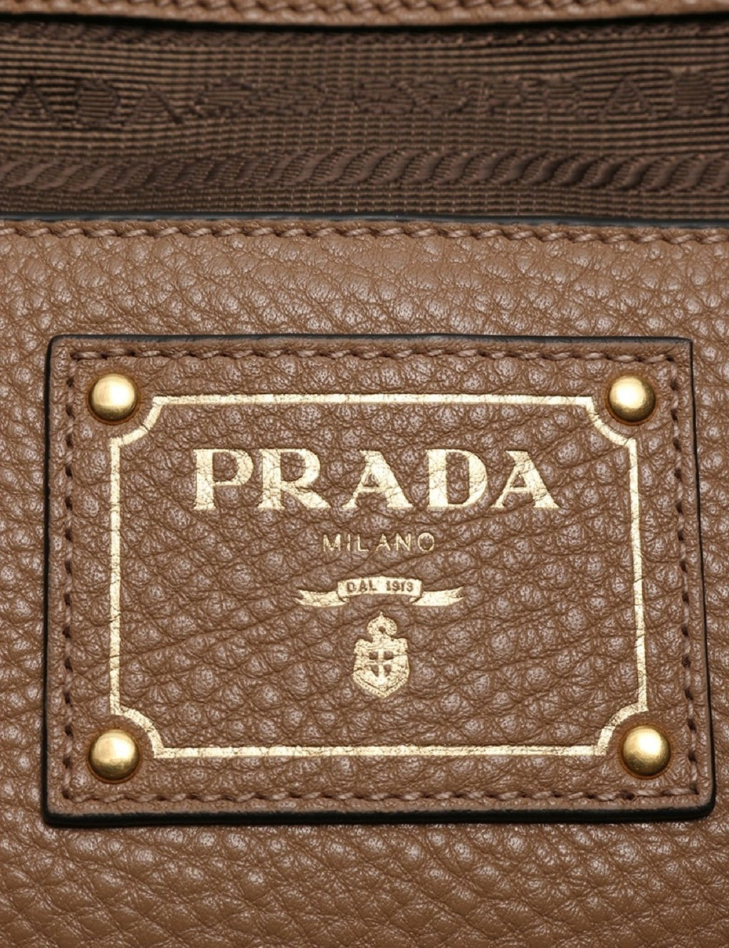 Prada Vitello Phenix Cognac Brown Shopping Tote Bag 1BG865
